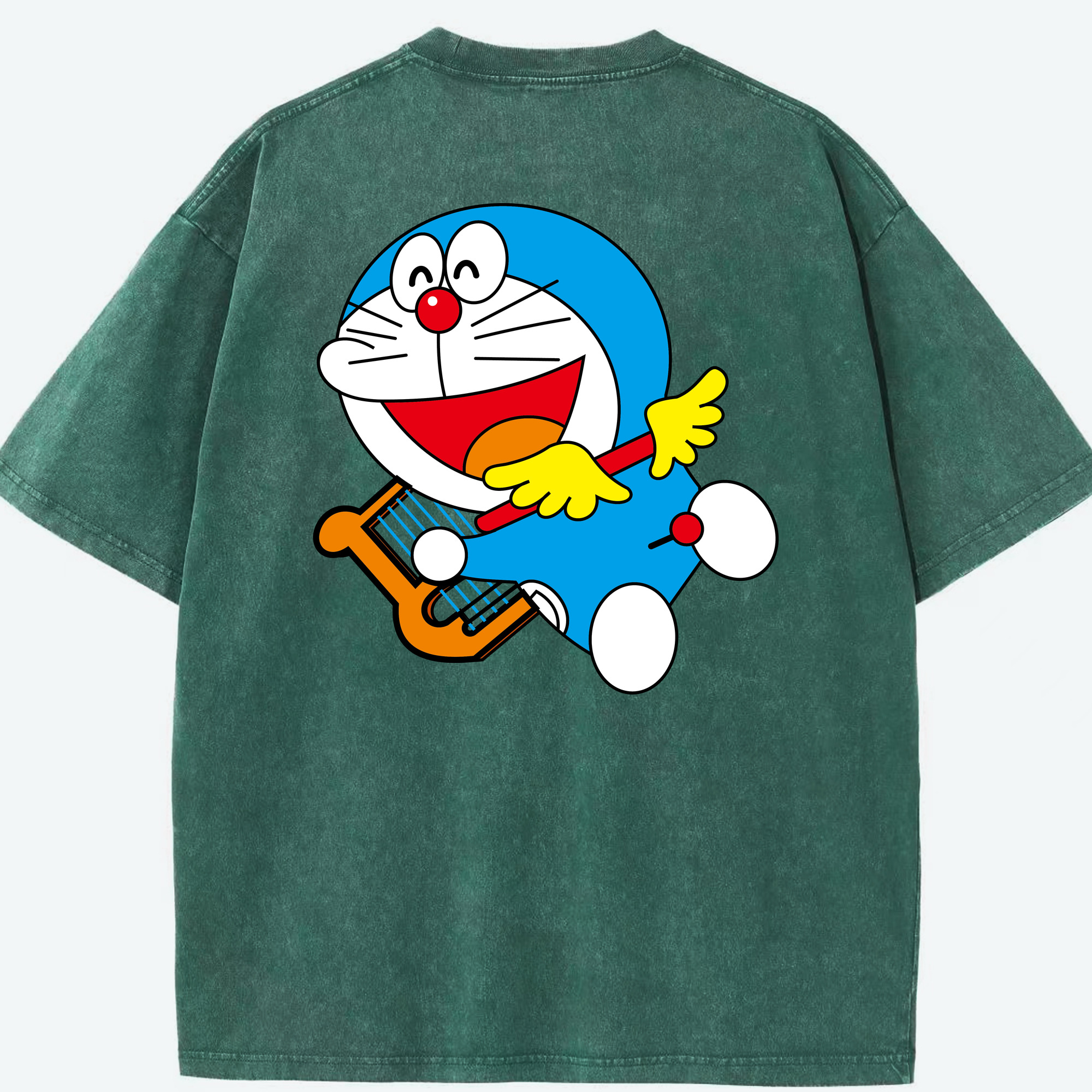 （画像用） ドラえもん Doraemon 綿100% ヴィンテージ風 半袖Tシャツ（背面プリント）